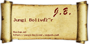 Jungi Bolivár névjegykártya